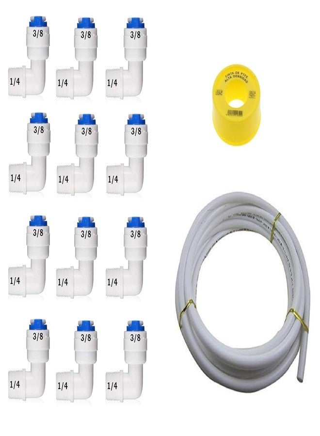 Excellent Pure Plastic Male Thread to 1/4 Inch Quick Connect Elbow Connector for RO Water Purifier Tube Fitting (pack of 12) - Image 1